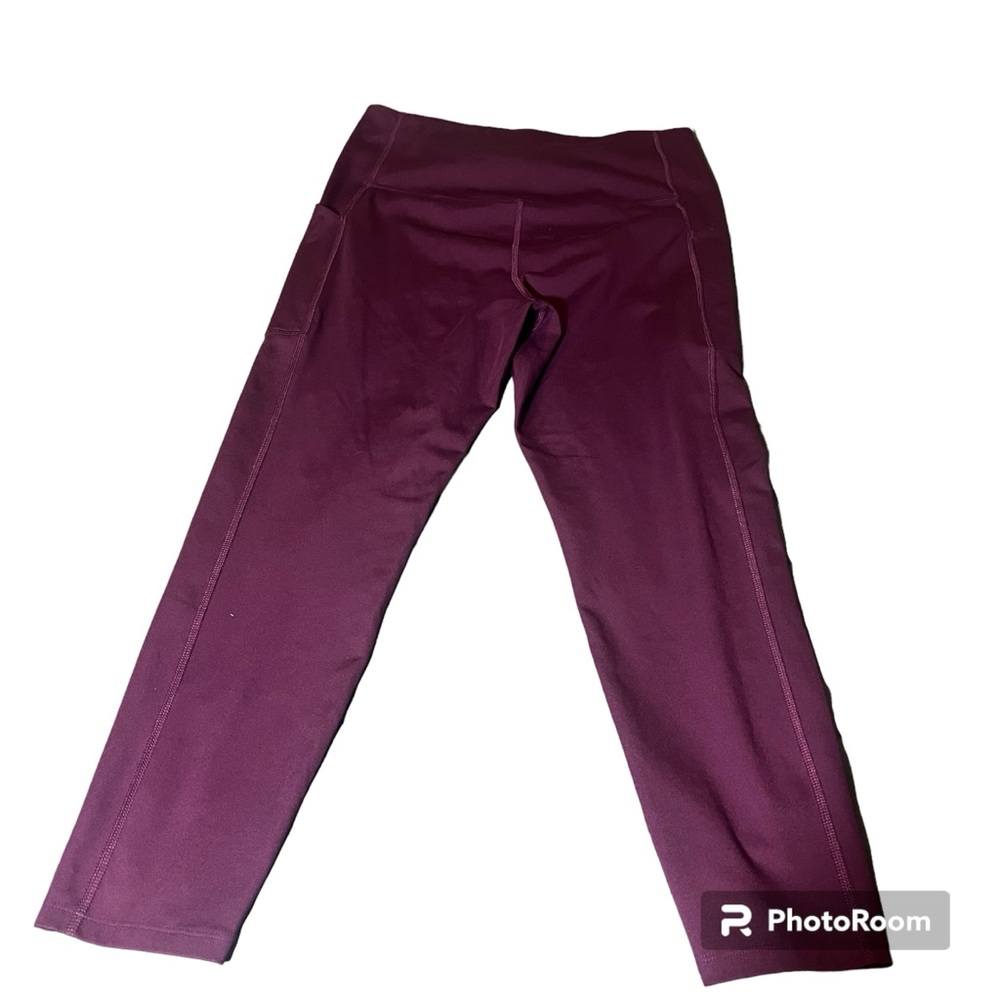 Girlfriend Collective Compressive Leggings Womens Large Plum High-Rise‎ Pockets - Picture 4 of 5